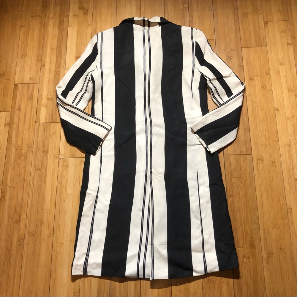 Zara Long Striped Coat - Picture 6 of 16